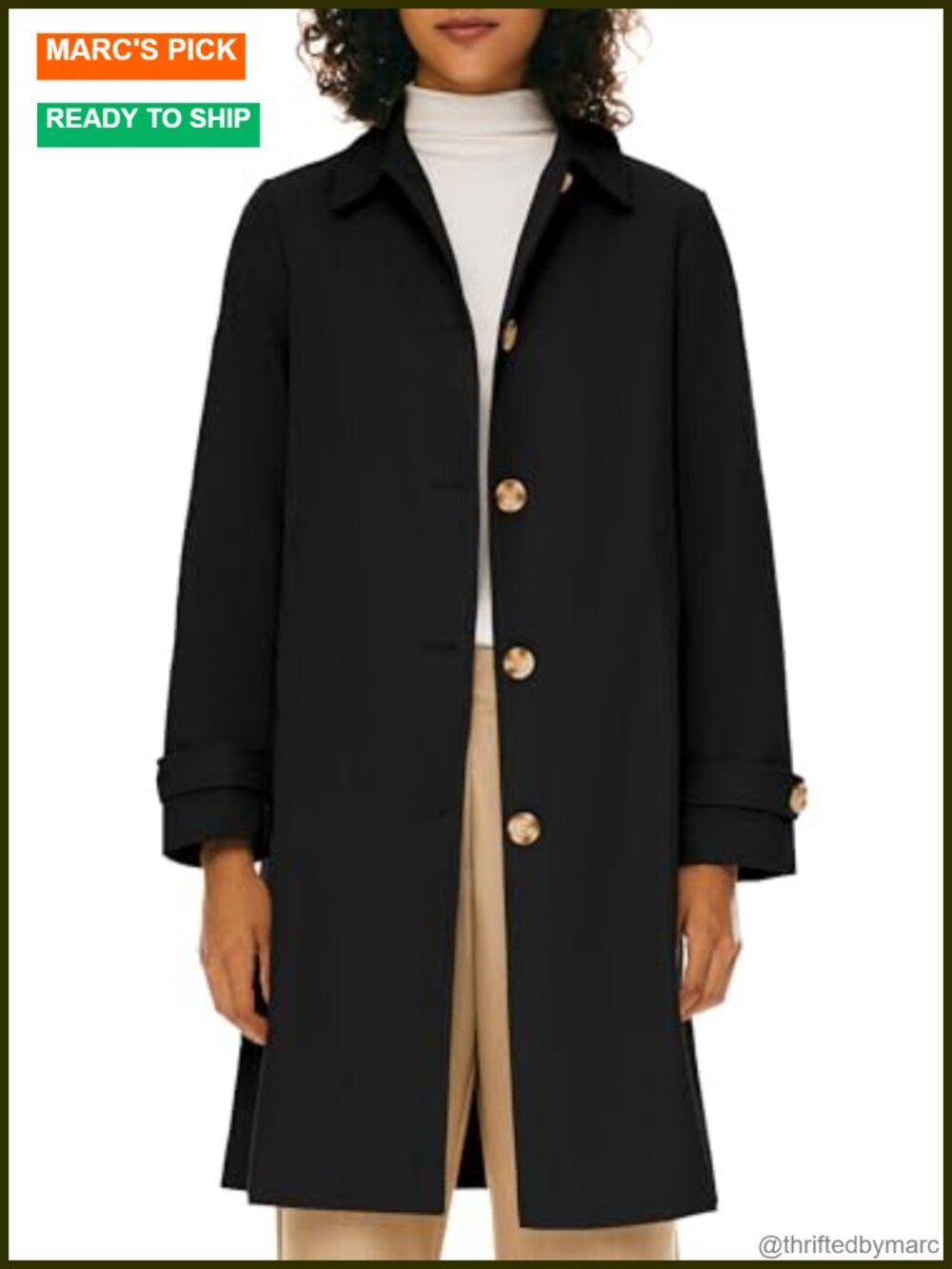 Orolay Women's Single Breasted Trench Coat Mid-Long Classic Lapel